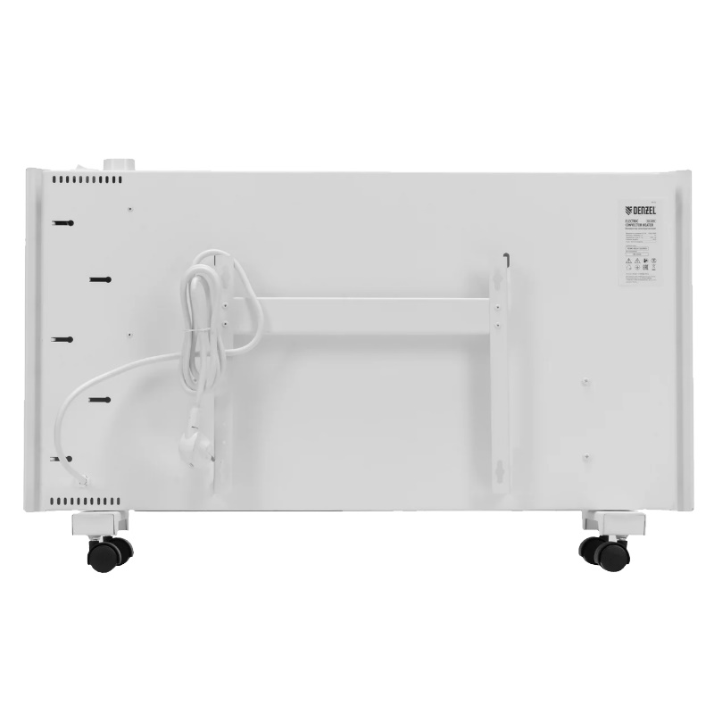 Конвектор электрический Denzel XCE-2000 98132, 230 В, 2000 Вт, белый, сушилка, колеса, Х-элемент в Туле