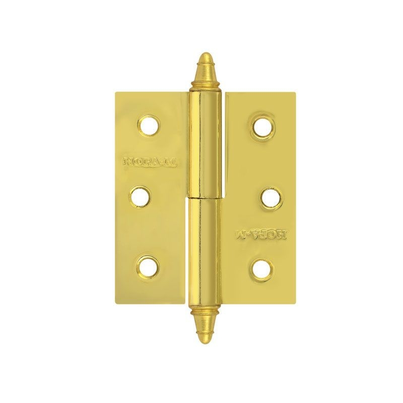 Петля дверная разъемная Нора-М 610-3" 10613, 75*63*2,5, с колпачком, золото, левая во Владимире
