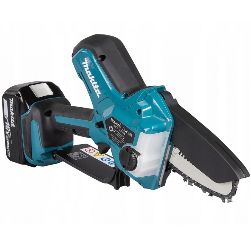 Пила цепная аккумуляторная Makita DUC101SF, бесщеточный двигатель, 18В, 4"/10см, 0,325", 1,1мм,  (в комплекте с АКБ и ЗУ BL1830B, DC18SD) в Туле