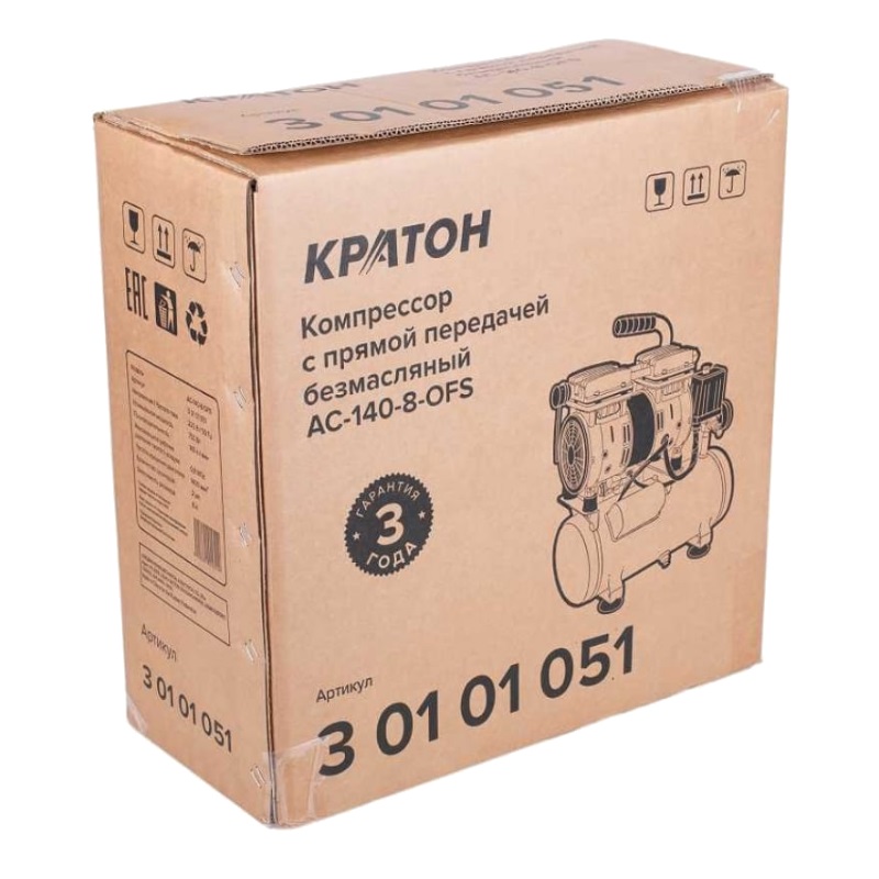 Компрессор с прямой передачей безмасляный Кратон AC-140-8-OFS в Туле