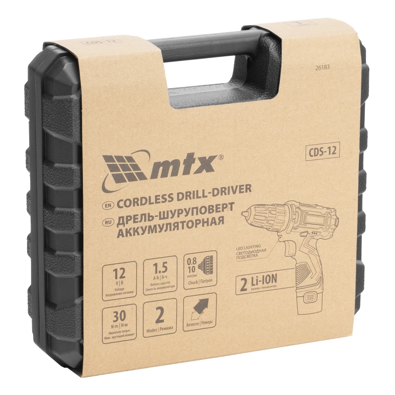 Дрель-шуруповерт аккумуляторная MTX CDS-12 26183 Li-Ion, 12 В в Ярославле