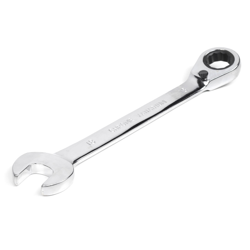 Ключ комбинированный трещоточный реверсивный Hortz 118810 18х18 мм хромирование 1633₽