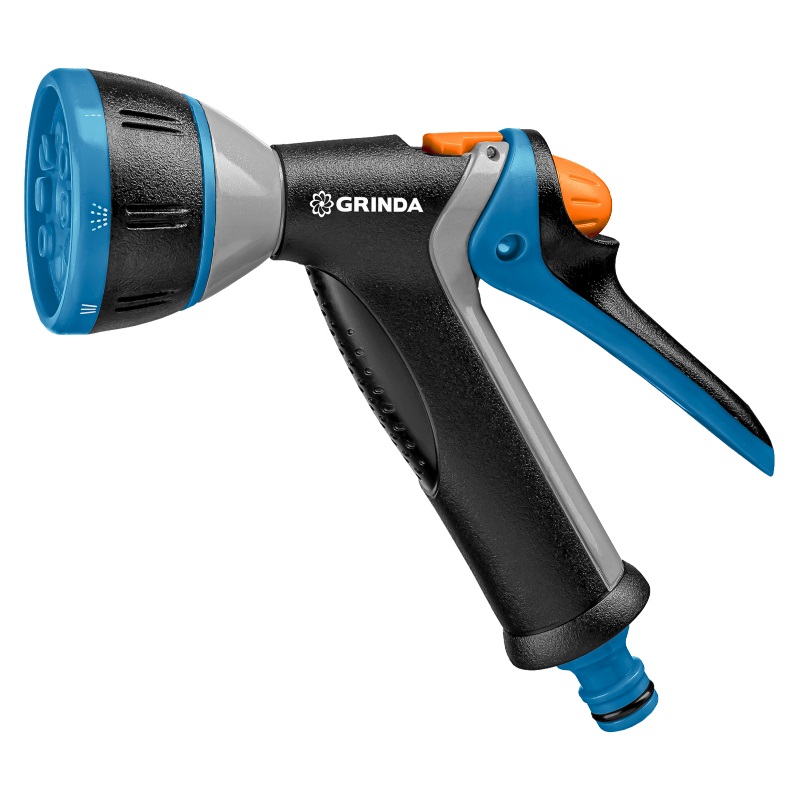 Поливочный пистолет Grinda PROLine BM-8 8-427339_z02, 8 режимов, курок сзади, металлический с TPR в Туле