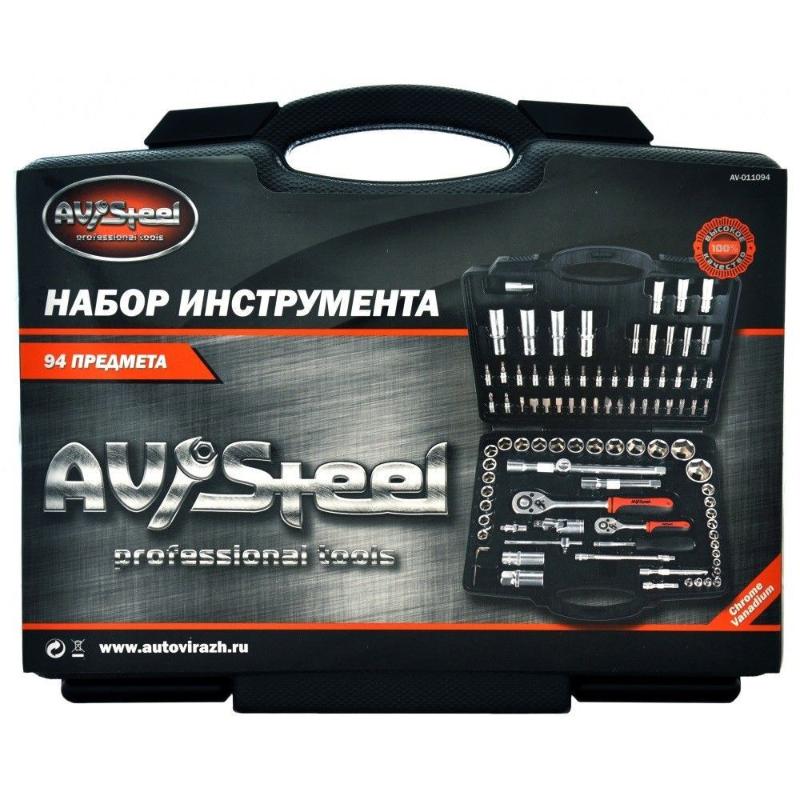 Набор инструментов AV Steel AV-011094, 1/4", 1/2", профессиональный, 94 предмета в Иваново