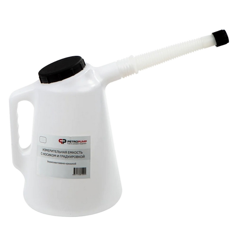 Измерительная емкость Petropump PP470005, с крышкой, носиком и градуировкой, 5 л