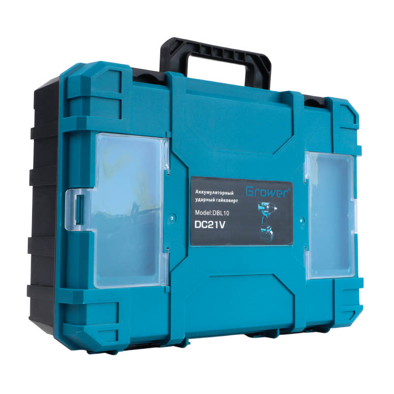 Бесщеточный ударный гайковерт Grower DBL10, 450 Нм, 21v (под Makita LXT), 4Ah аккумулятор 2 шт, в кейсе