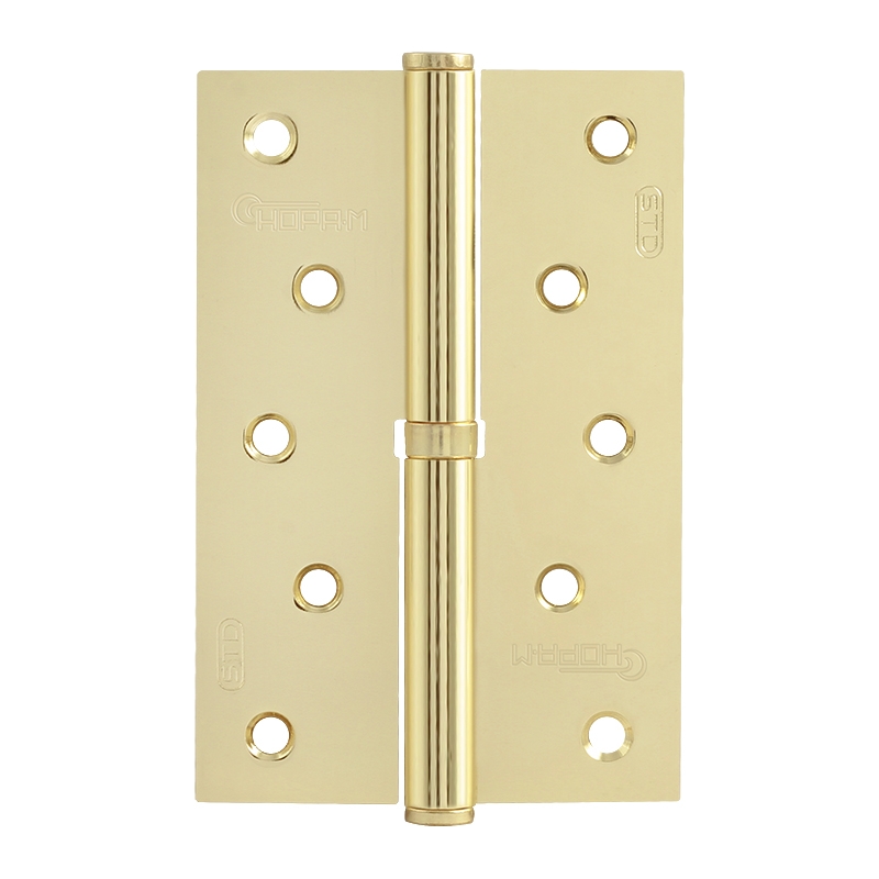 Петля дверная разъемная Нора-М 750-5" STD 15448, 120*80*2,5, без колпака, золото, левая в Костроме