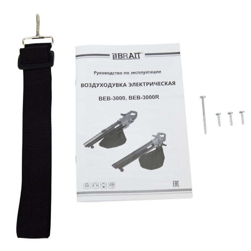 Воздуходувка электрическая Brait BEB-3000 31.01.005.069, 3000 Вт, мешок 35 л, 3 в 1: пылесос, воздуходувка, мульчер в Александрове