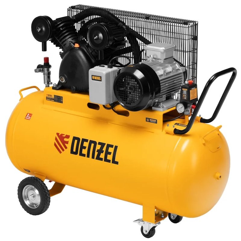 Компрессор воздушный ременной привод Denzel BCV 5500-T/200 58122, 5,5 кВт, 200 литров, 850 л/мин
