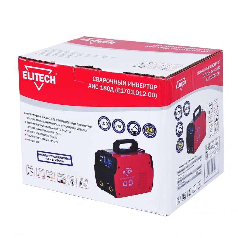 Сварочный инвертор Elitech АИС 180Д 196351, MMA, TIG в Иваново