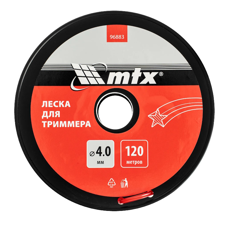 Леска для триммера MTX 96883, звезда, 4,0 мм х 120 м, на катушке