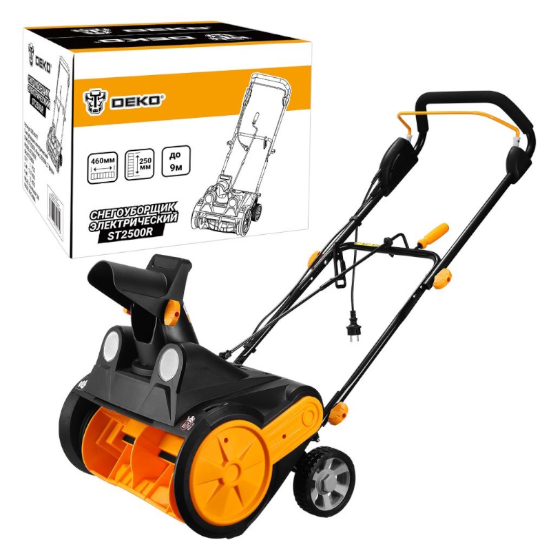 Снегоуборщик электрический Deko ST2500R 083-4447, 46см, 2500Вт, 2 фары