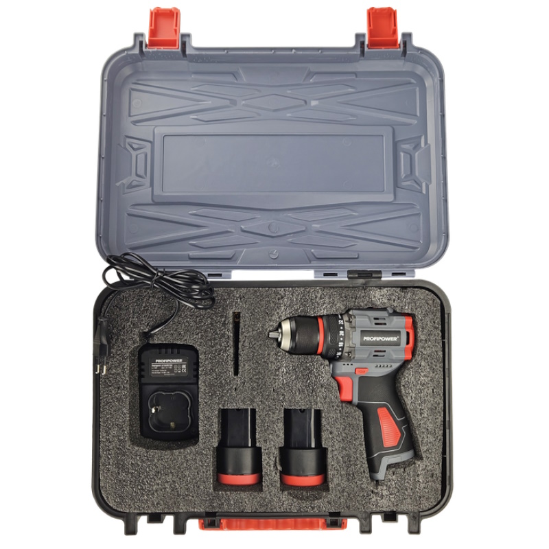 Шуруповерт аккумуляторный бесщеточный ProfiPower BL-161 E0210, 16В,40Нм,Li-ion 2шт,2.0Ач,2 скорости,0.8-10мм,З/У,в кейсе в Костроме