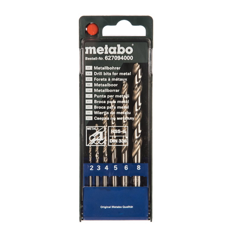 Набор сверл Metabo 627094000, HSS-G, 2-8 мм, 6 штук в Муроме