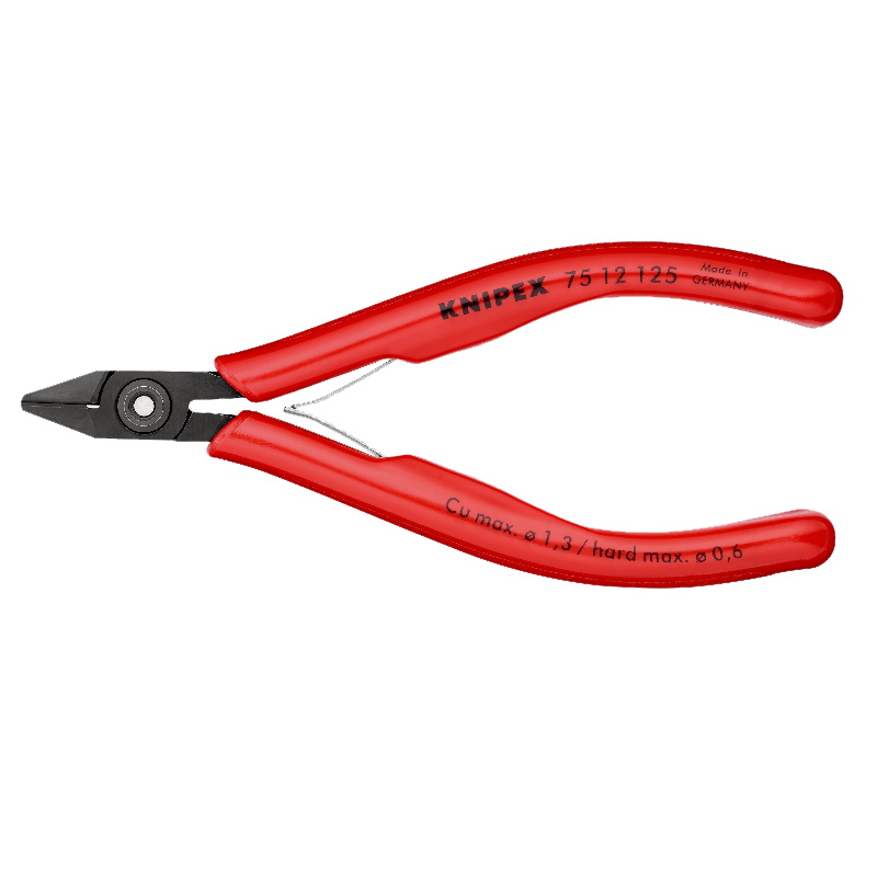 Бокорезы для электроники Knipex KN-7512125 зажим для проволоки 125 мм обливные ручки 9518₽
