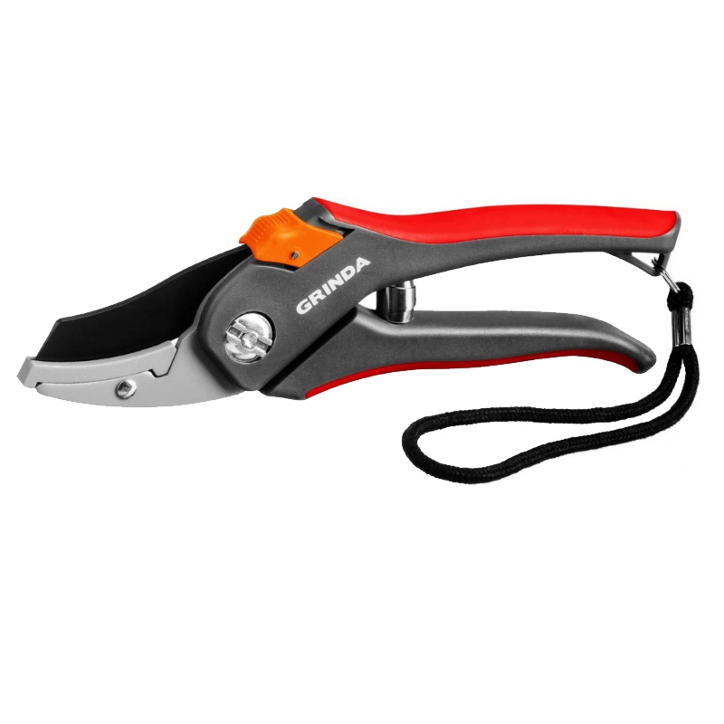 Контактный секатор Grinda G-28 8-423203_z02, 205 мм, углеродистая сталь, закаленные лезвия, тефлоновое покрытие, двухкомпонентные рукоятки в Муроме