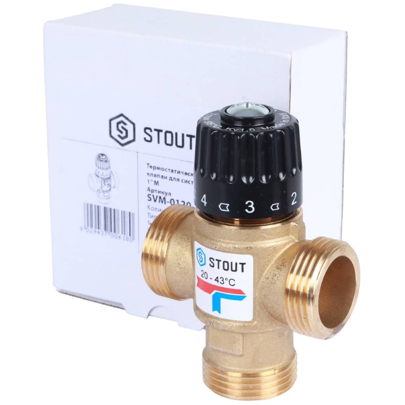 Термостатический смесительный клапан Stout SVM-0120-164325 1"HP 20-43 C KV 1.6 в Иваново
