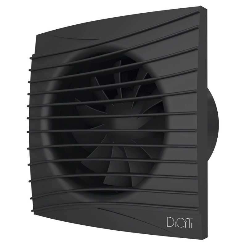 Вентилятор осевой Era Diciti SILENT 4C Matt black, вытяжной, D=100, обратный клапан