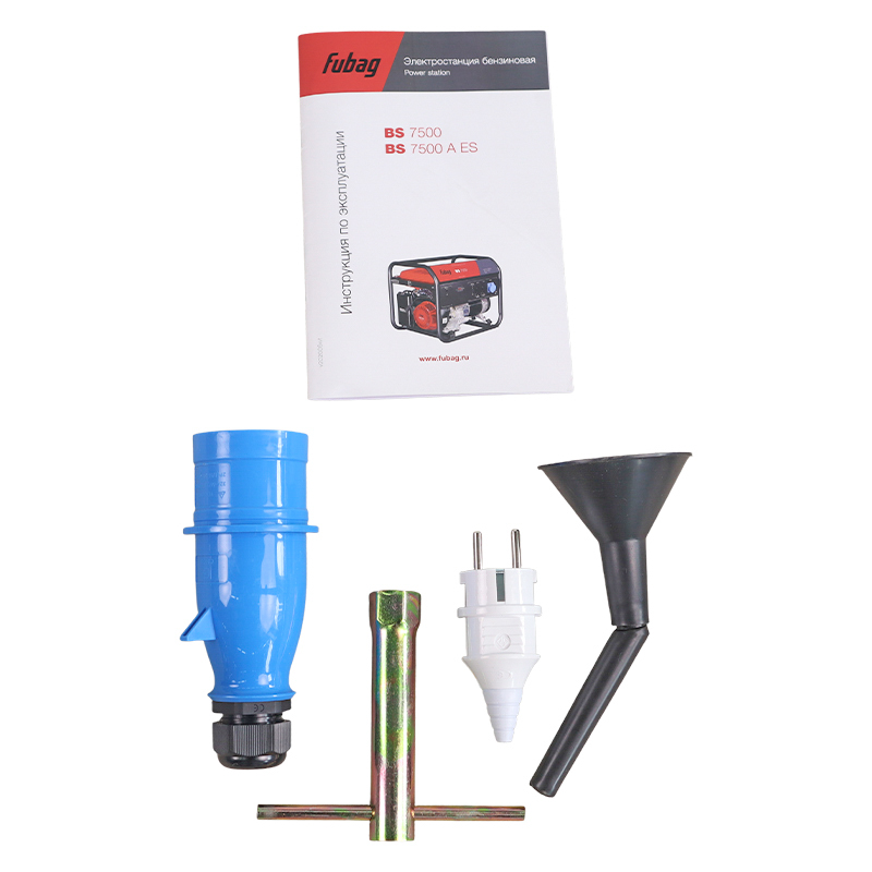 Однофазный электро бензо генератор Fubag BS 7500 (7 кВт, ручной запуск, 3 розетки)