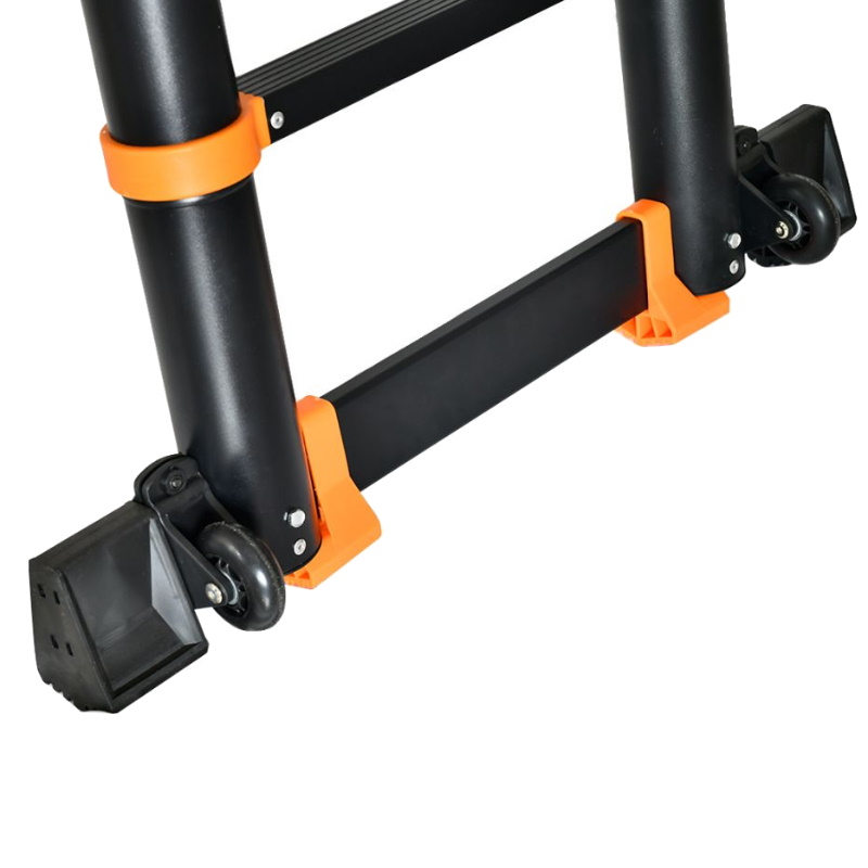 Лестница телескопическая Startul BLACK LINE ST9932-042, 2-х секционная, алюминиевая, 210/420 см, 2х5 ступеней, 14.8 кг в Кинешме
