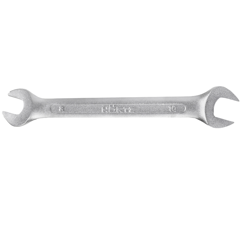 Ключ гаечный рожковый двусторонний Hortz 1133461 8х10 хромированный на подвесе 99₽