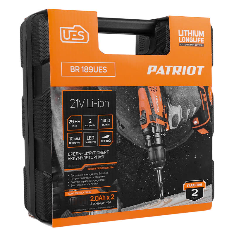 Аккумуляторная дрель-шуруповерт Patriot BR 189UES 180301549 в Рыбинске