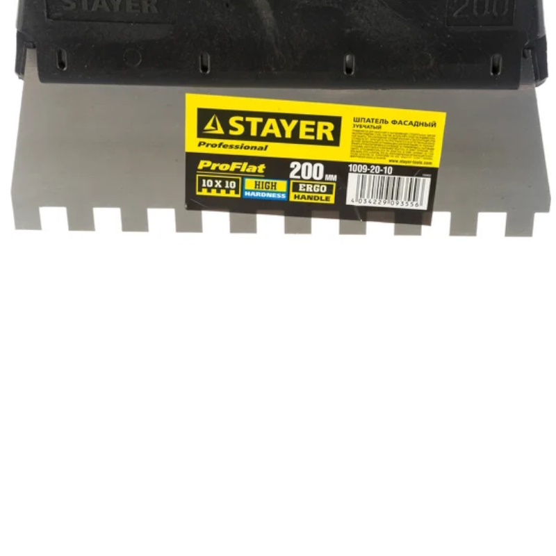Шпатель Stayer "PROFESSIONAL" 1009-20-10 (зубчатый с пластмассовой ручкой, 200мм) в Муроме