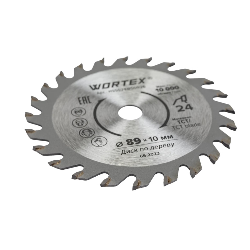 Диск пильный по дереву Wortex HS S024 W HSS024W00026, 89x10 мм, 24 зуба, в блистере в Угличе