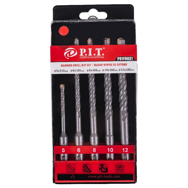 Набор буров PIT SDS-plus 5х12 мм 5 шт P01F0031 347₽