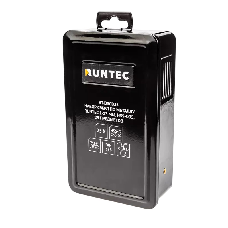 Набор сверл по металлу Runtec RT-DSCB25, 1-13 мм, HSS-Co5, 25 предметов в Костроме