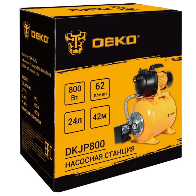 Насосная станция Deko DKJP800 076-0526, 800Вт, 62 л/мин, 24л в Твери