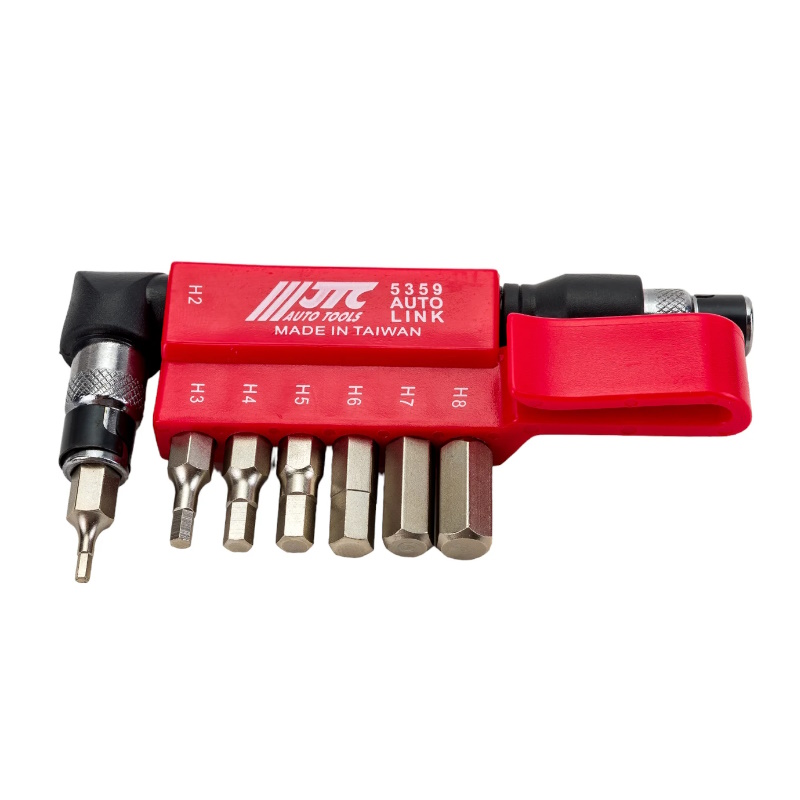 Набор бит JTC JTC-5359, 1/4"DR, 6-гранных, HEX 2,3,4,5,6,7,8, с Г-образным держателем, 8 предметов в Иваново