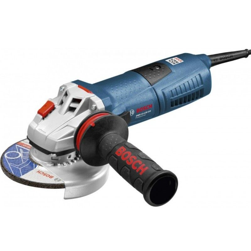 Угловая шлифмашина (болгарка) Bosch GWS 12-125 CIE 0.601.794.007, 125 мм, 1200 Вт, плавный пуск, регулировка оборотов, в кейсе в Иваново
