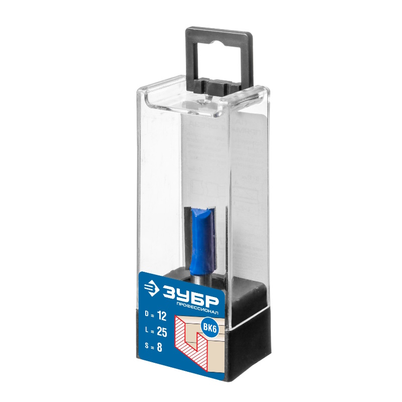 Фреза пазовая прямая Зубр Профессионал 28753-12-25 (12 x 25 мм, хвостовик 8 мм) в Костроме