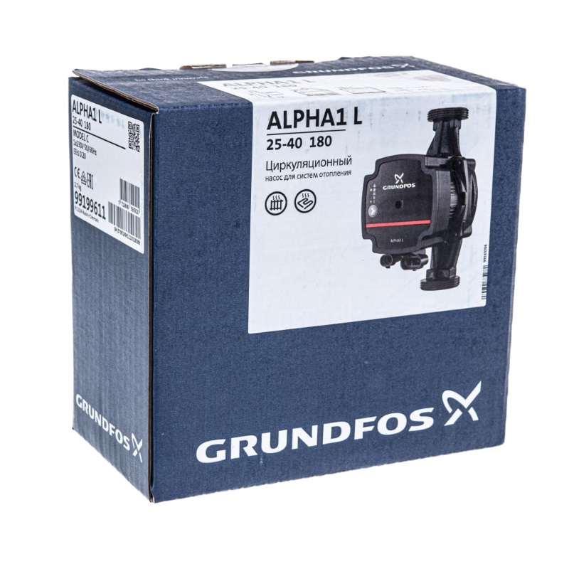 Циркуляционный насос Grundfos Alpha1 L 25-40/180 99199611 малой мощности