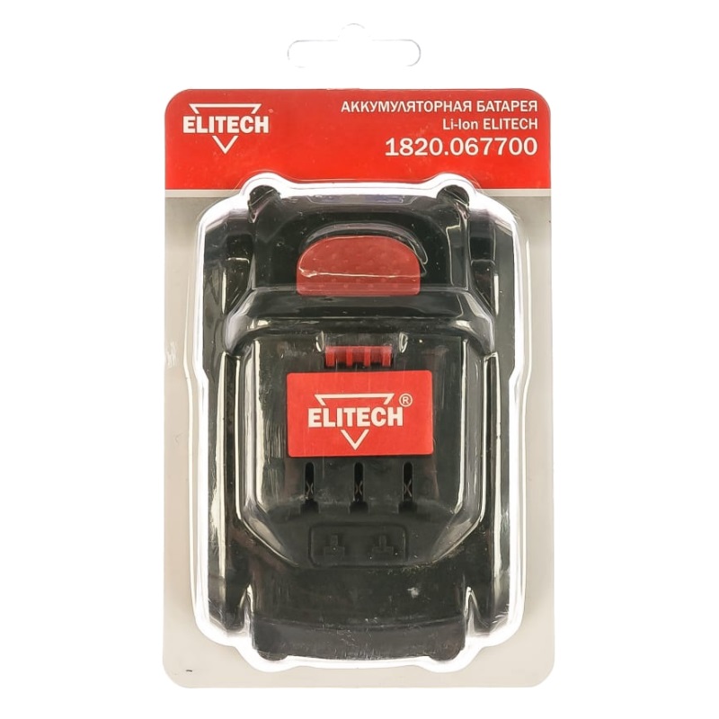 Аккумулятор Elitech 1820.067700 188830, 18В, 4.0Ач, Li-ion