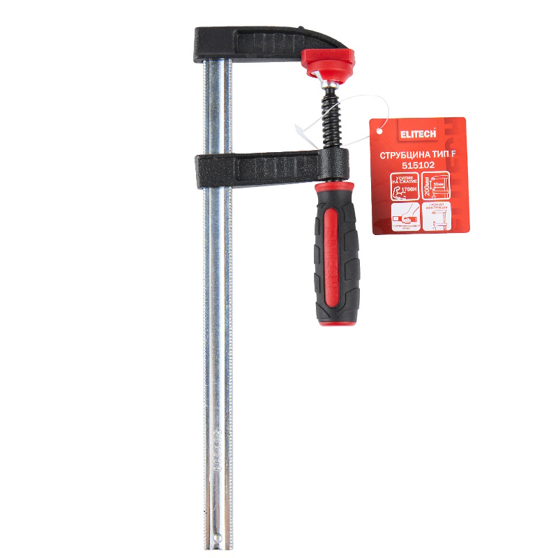 Струбцина Elitech 515102 207235, тип F, 50X200, усилие 1700H в Твери