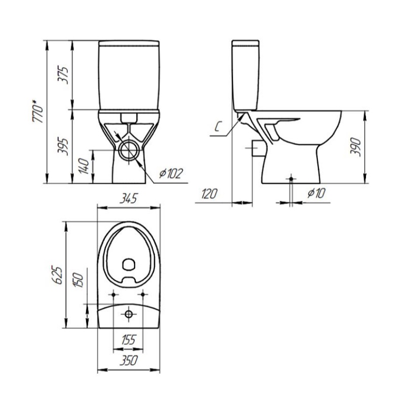 Унитаз-компакт Cersanit PARVA CLEAN ON 011