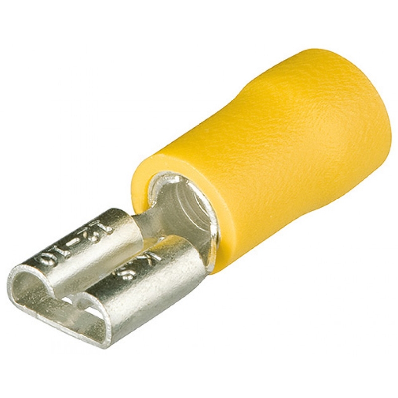 Гильзы флажковые Knipex KN-9799022 изолированные, жёлтые, 6.3 x 0.8 мм, 4.0-6.0 мм², 100 шт в Твери