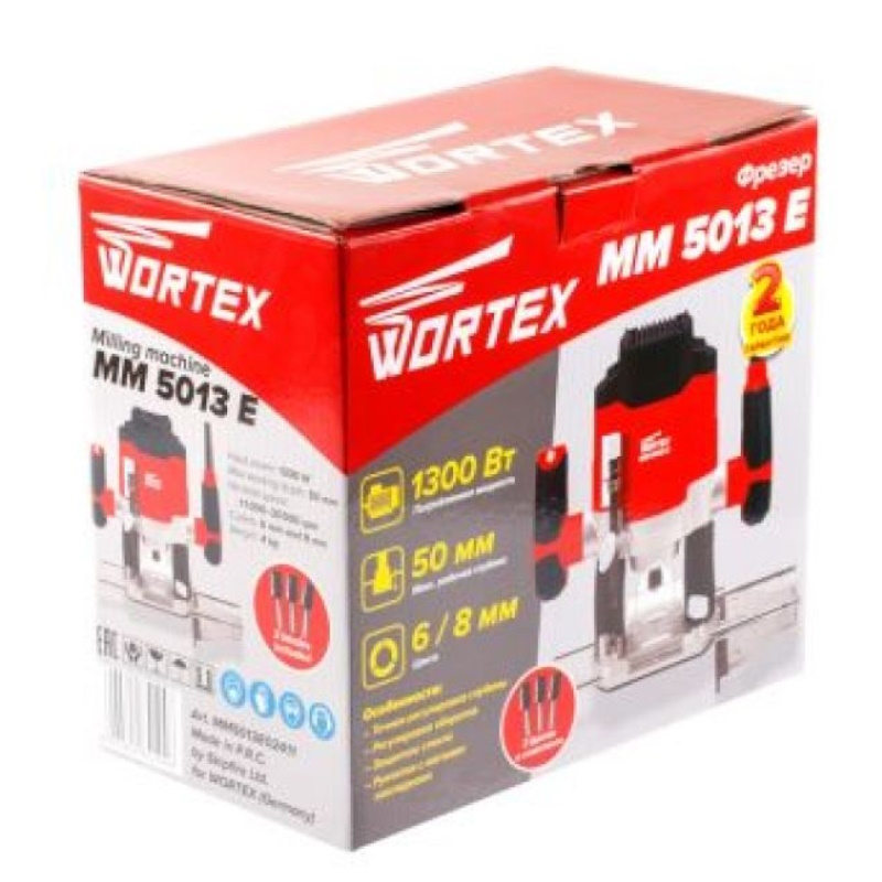 Фрезер вертикальный Wortex MM 5013 E MM5013E02411, в коробке + акс.1300 Вт, цанга 6/8 мм, 11000-30000 об/мин в Твери