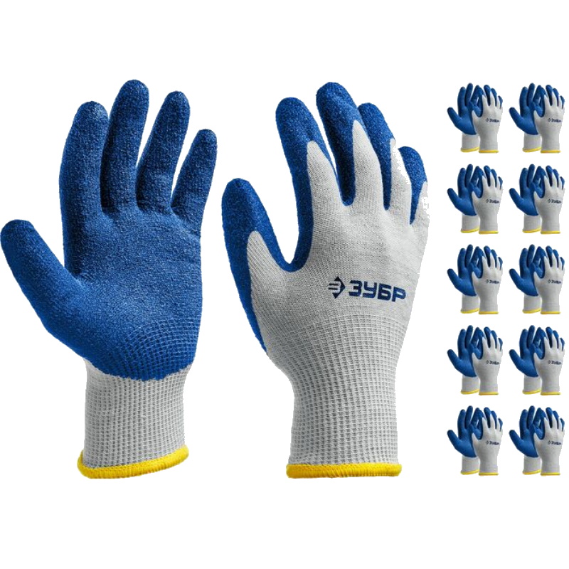 Перчатки Зубр Профессионал ЗАХВАТ 11457-K10 с текстурированным нитриловым обливом повышенная износостойкость 13 класс 10 пар 810₽