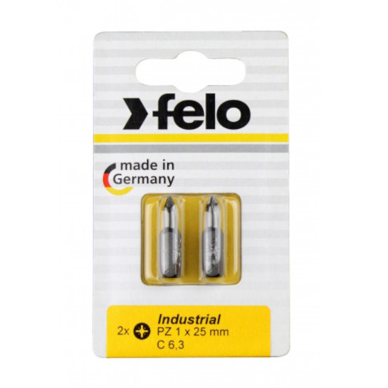 Бита крестовая Felo Industrial 02101036, PZ 1X25, 2 шт., в блистере (Германия)