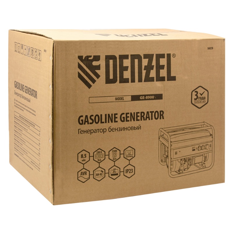 Бензиновый генератор Denzel GE 8900, 94639 в Коврове