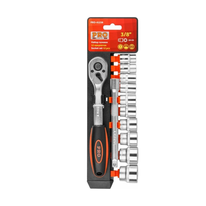 Набор головок Pro Startul PRO-41238, 3/8", 10-24мм, 12 предметов  в Костроме