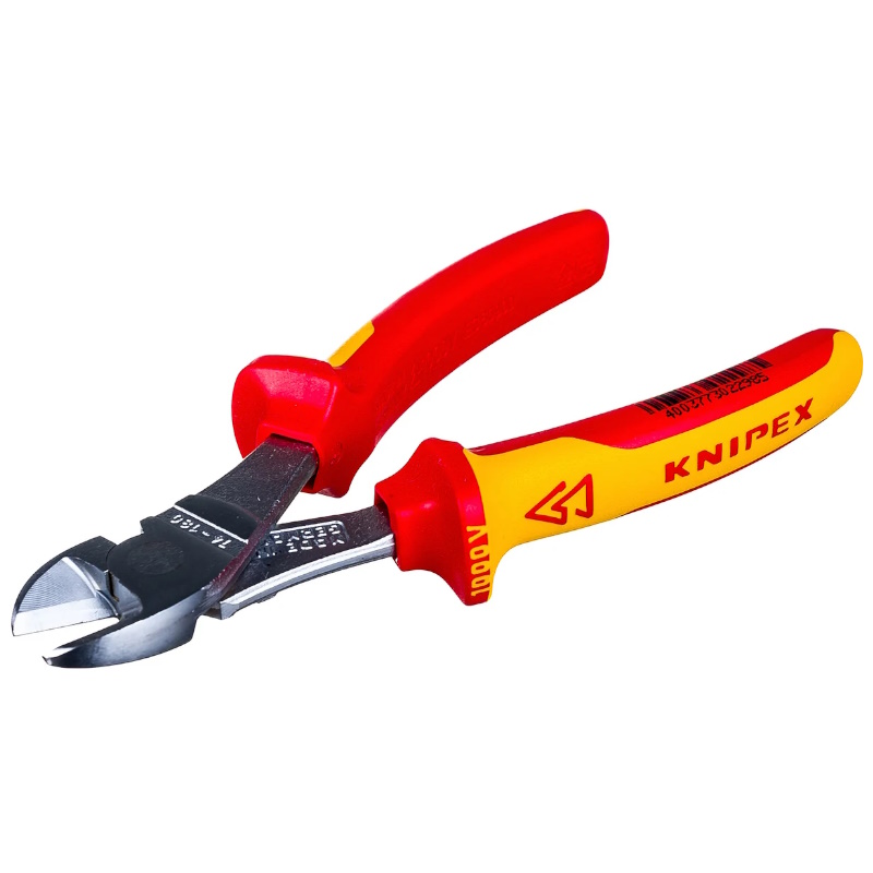 Бокорезы особо мощные Knipex KN-7406180, VDE, 180 мм, хром, 2-компонентные диэлектрические ручки в Кинешме