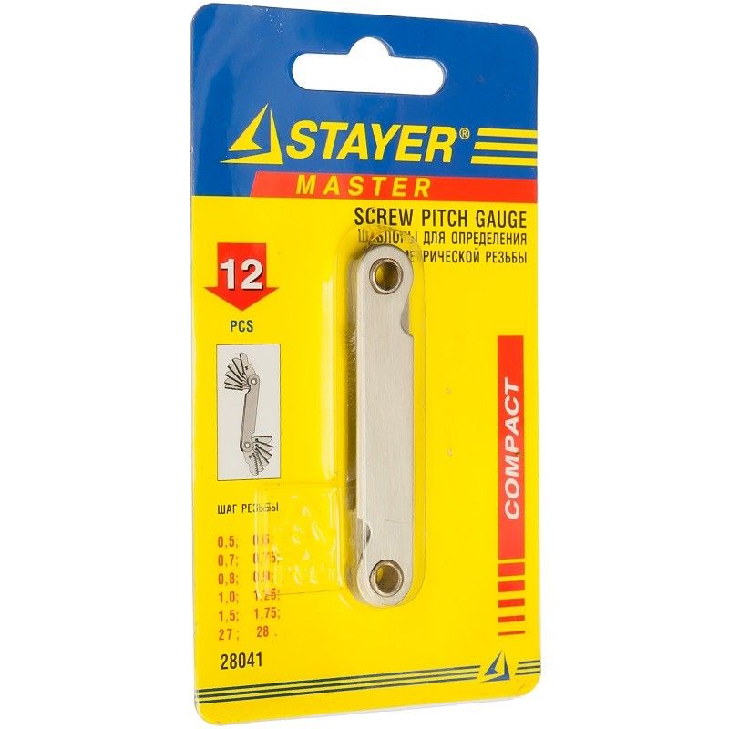 Шаблон для определения шага метрической резьбы Stayer PROFI 28041 (0,5-1,75 мм) в Туле