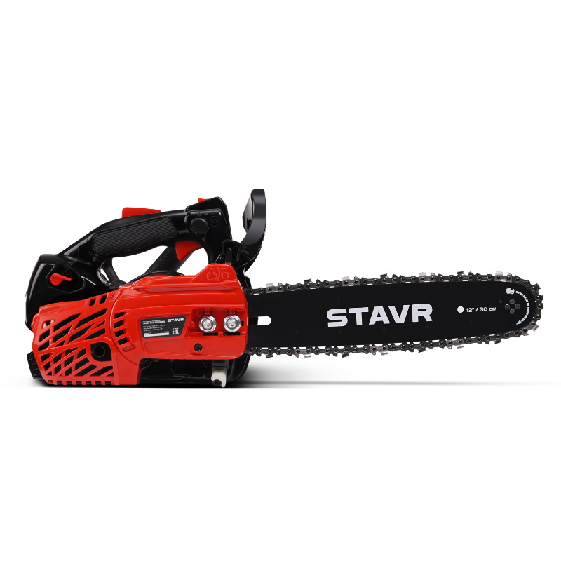 Пила цепная бензиновая Stavr ПЦБ-30/1250М 9070100186, 25.4 см³, шина 30 см (12"), 1.25 кВт/1.4л.с, 12 м/с, цепь 3/8”/0.050”/45, оснастка в Кинешме