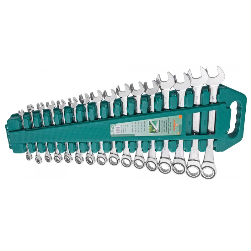 Набор ключей гаечных комбинированных трещоточных на держателе Jonnesway W45516S 8-24 мм 16 предметов 26580₽