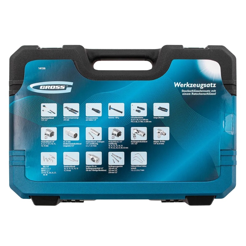 Набор инструментов Gross 14156 (76 предметов, CrV 1/4", 1/2")