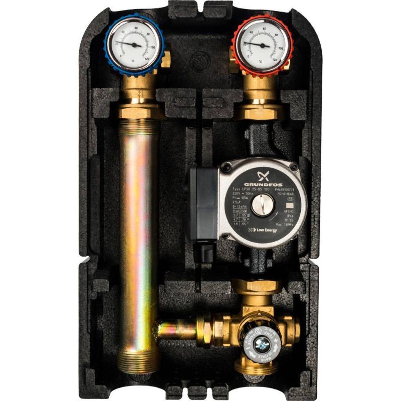 Насосная группа Stout с термостатическим смесительным клапаном 1" насосом Grundfos UPSO 25-65 SDG-0002-002502 в Костроме